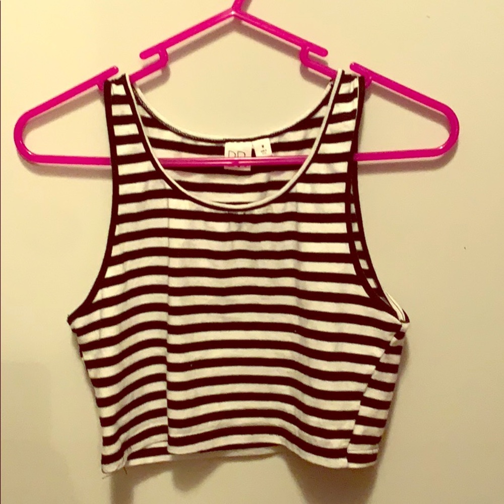 Black & White Striped Crop top